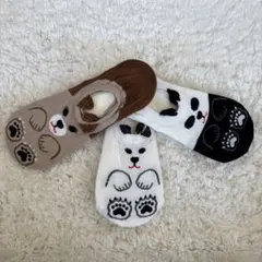 新品　未使用　アニマル　カバーソックス　パンダ　犬　3点セット　レディース　靴下