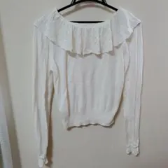 Fi.n.t アンアナザーアンジェラス フリルニット 白