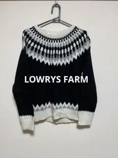 LOWRYS FARM ノルディック柄 長袖ニットセーター