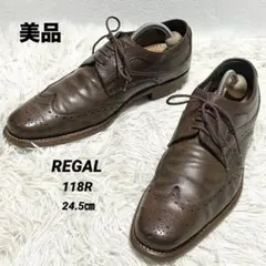 ✨美品✨REGALリーガル ウィングチップ 本革靴 ブラウン118R 24.5㎝