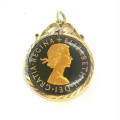 ヴィンテージ　ネックレスペンダント　トップ　エリザベス２世