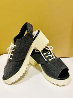 NUOVO girl 20㎝　厚底サンダル　ブラックデニム　キッズ