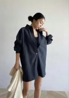 SEAROOMLYNN ロンパースシャツ オーバーサイズ 黒 M OXFORD SEAROOMLYNN ロンパースシャツ オーバーサイズ 黒 M OXFORD - メルカリ