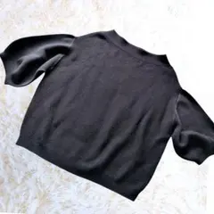 SPICK AND SPAN 半袖ニット 黒 ボリューム袖 日本製 上品