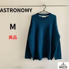 ASTRONOMY ウォッシャブル5ゲージロングオーバーサイズクルーネックニット