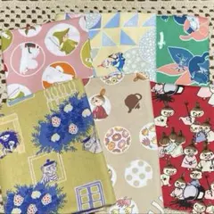 ♡ムーミンキャラクター生地 はぎれセット♡ 綿プリント　オックス・綿麻キャンバス