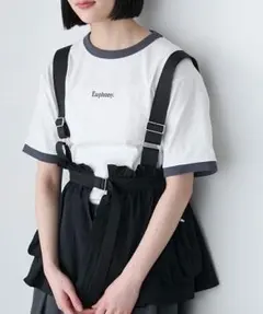 〚forksy.〛ワンポイントロゴリンガー刺繍半袖Tシャツ