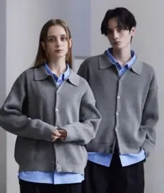 【CLEL】スプレー畦編みニットシャツカーディガン 長袖