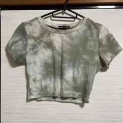 SHEIN タイダイ柄 リブ クロップドTシャツ 半袖