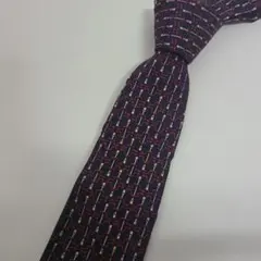D*T様 HERMES エルメス ネクタイ H柄 鎖 ネイビー レッド シルク