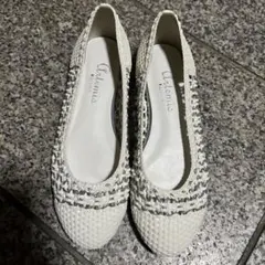 値下げ！ダイアナ　ホワイト編み込みパンプス