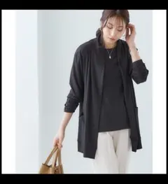 現行販売品☆持続冷感・UVカット指穴付トッパーカーディガンS〜Mブラックのサムネイル