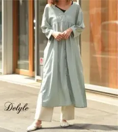 Delyle新品タグ付き Vネックロングシャツワンピース ミントグリーン