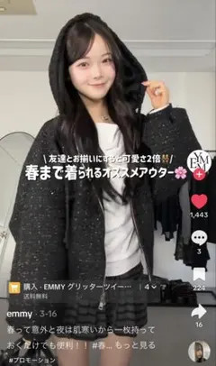 emmi ナイロンダブルジップブルゾン - メルカリ