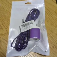 紫 USB充電ケーブル 編組タイプ