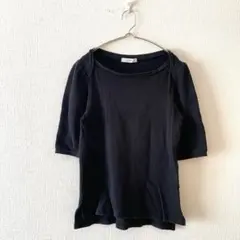 ☆【イディット】Tシャツ 五分袖 サイドスリット 綿100％ 無地 シンプル S