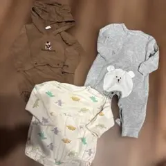 Teddybear ロンパース ブラウン ロンパース くま耳　恐竜　パーカー