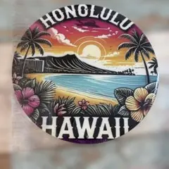 HONOLULU HAWAII サインプレート 円形 看板 20*20 ハワイ