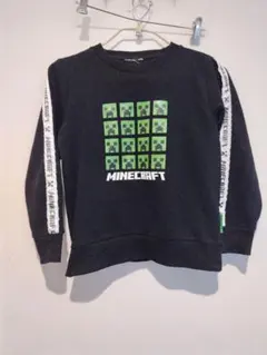 キッズ・長袖トレーナー・マイクラ・Minecraft・黒・裏起毛・130?