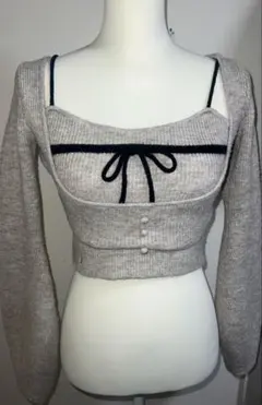 andmary　natalie ribbon set　モカ