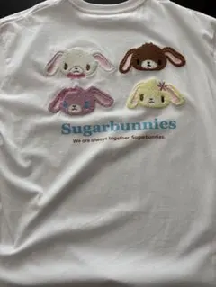 サンリオ シュガーバニーズ しろうさ くろうさ 刺繍 半袖 Tシャツ ホワイトのサムネイル