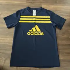 adidas ネイビー ストライプ 半袖シャツ 160㎝