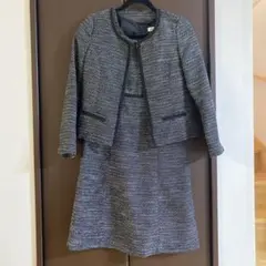 ブラック系ツイードジャケットワンピースセット