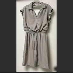 b-9【ノースリーブワンピース　膝丈　M ベージュ】