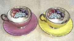 【Ainsley】カップ・ソーサー 2客 ファインボーンチャイナ