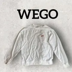 WEGO トレーナー スウェット ユニセックス ロゴ入り カジュアル (L) 白