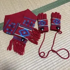 ミキハウス　ダブルビー　キッズマフラー　ミキハウスキッズ手袋　セット