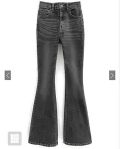 GRL ストレッチフレアデニムパンツ [cu535] ブラック Sサイズのサムネイル