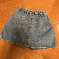 デニムスカート風ショートパンツXXLサイズ ボタン付き