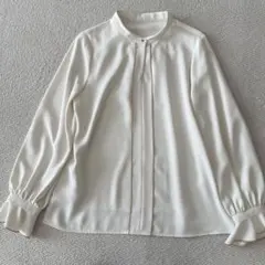 セオリーリュクス PEARL.TWILL VAR ボウタイブラウス 白 洗えるM 