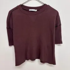 moussy マウジー クロップド ワッフル素材　プルオーバー　Ｆ　ブラウンのサムネイル
