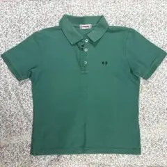 グリーン 半袖 ポロシャツ ロゴ刺繍 古着