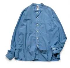 MHL. コットン バンドカラー シャツ ブルー 長袖シャツ