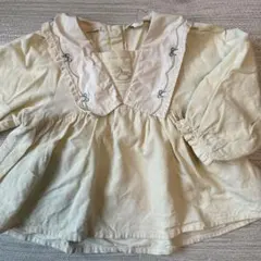 淡い黄色 襟付きコーデュロイシャツ 95cm cottoli