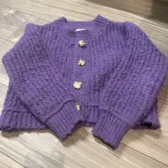 ZARA kids 紫 ニットカーディガン 9-10歳