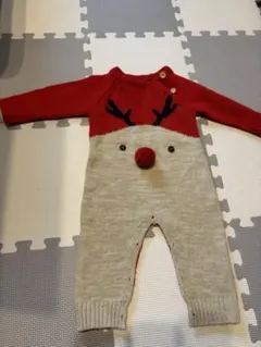トナカイデザインロンパース 80