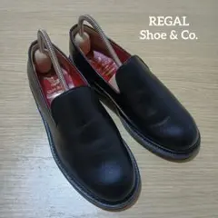 極美品 REGAL Shoe & Co. レザースリッポン 24 黒 赤リブのサムネイル