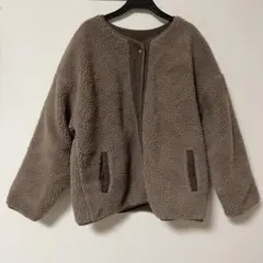 リバーシブルボアジャケット ブラウン