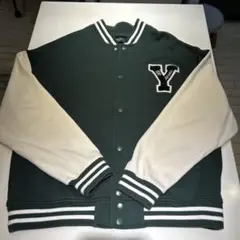 【BACK NUMBER】カレッジロゴ刺繍カットスタジャン グリーン