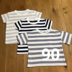 ストライプ半袖Tシャツ3枚セット 無印良品　フタフタ　バースデイ