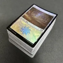 0515【MTG】基本土地 平地 新枠 フォイル 100枚まとめ foil