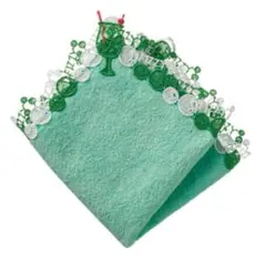 【新品・未使用】近沢レース　シーズンタオルハンカチ　クリームソーダ　グリーン