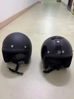 【タンデムにオススメ！】ジェットヘルメット 2個セット マットブラック ブラックのサムネイル