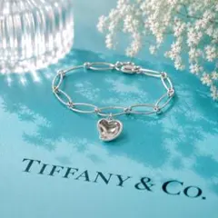 箱保存袋有り✨美品✨TIFFANYシルバーティファニーカーブドハートブレスレットのサムネイル