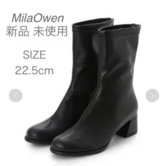 チャンキーヒールストレッチショートブーツ