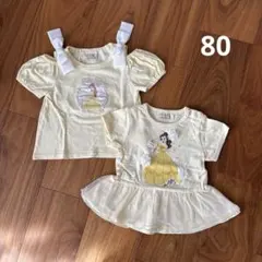 プティマイン 半袖Tシャツ チュニック 80cm ディズニープリンセス ベル